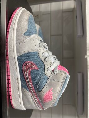 Nike Kids Denim & Pink High-Top Sneaker